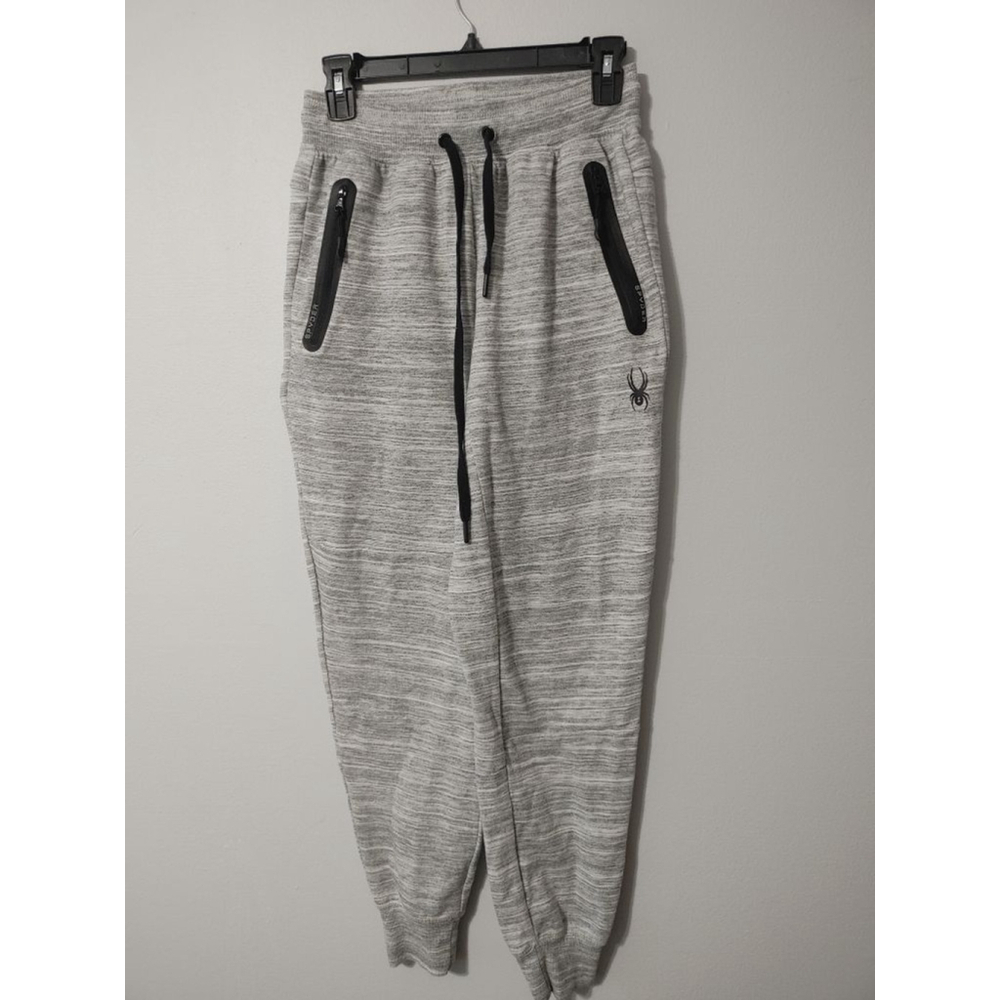 Men's Spyder Gray Active Sweatpants & Joggers S with Black Zippers